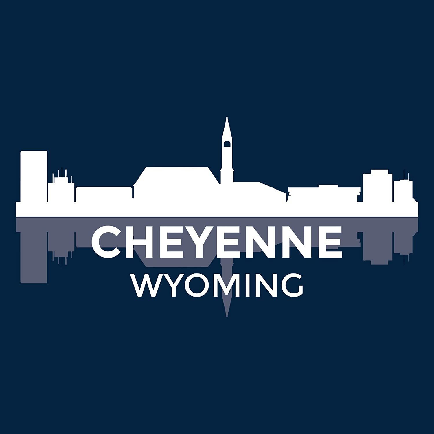 Cheyenne Wyoming Skyline – State City Classic Sports Team T Shirt – Navy