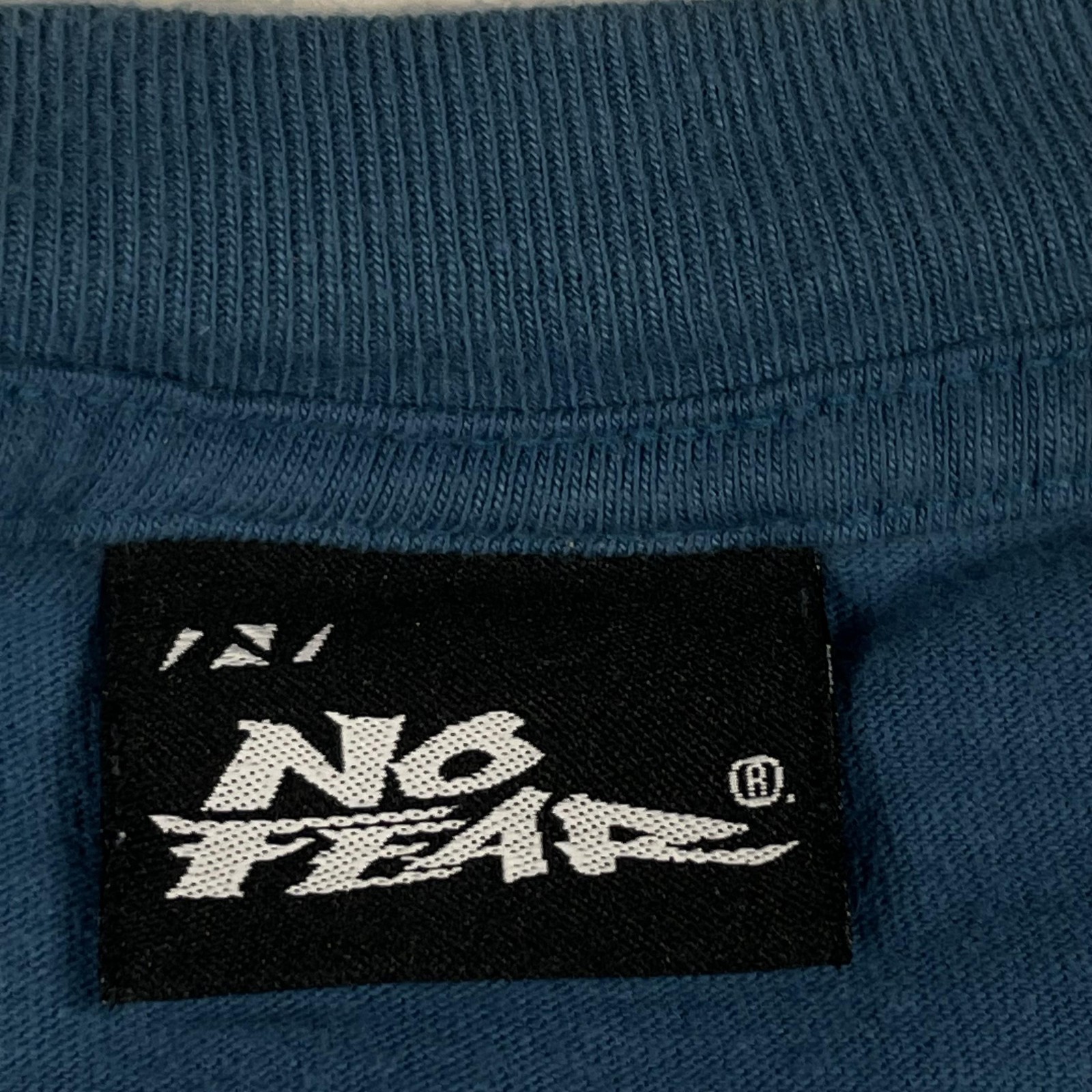 Vintage No Fear Shirt Mens XL 90s Blue Today Is Last Day Boxy Streetwear Moto X