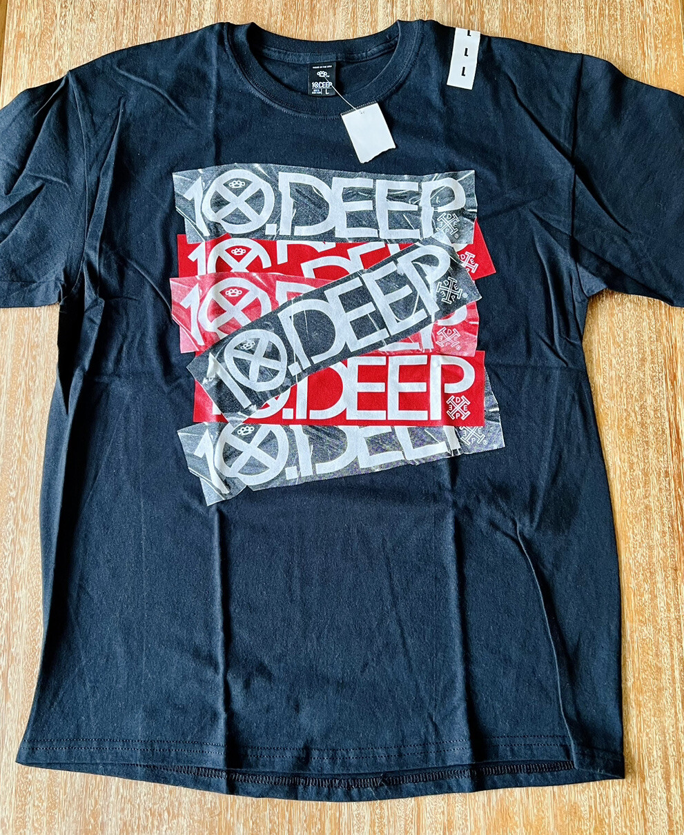 NEW 10.Deep T-shirt Tee Shirt 2XL XXL Extra Large Black Logo Red 10 Deep Vintage