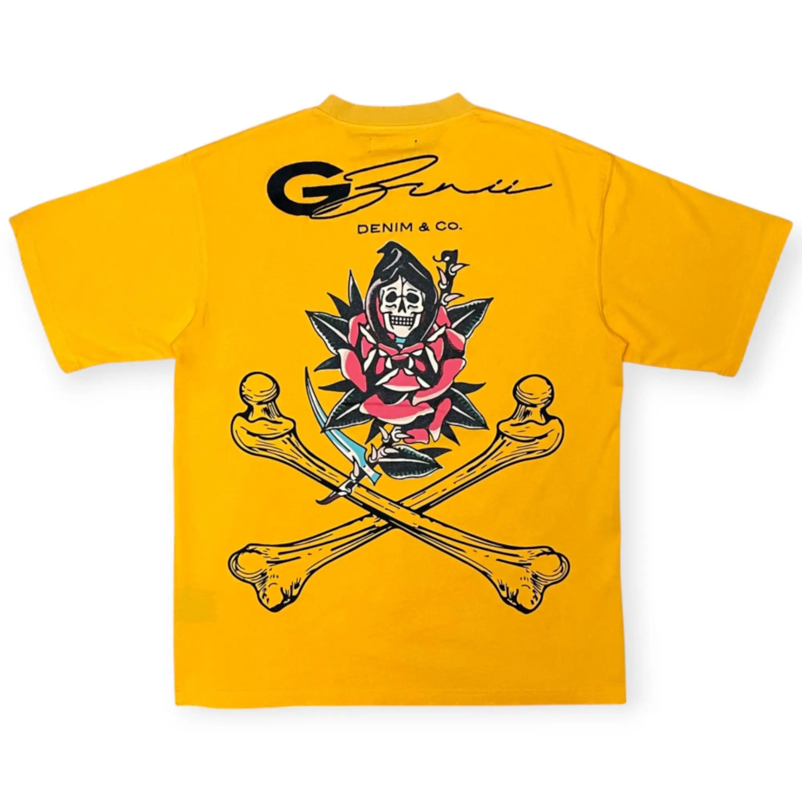Gunzinii Men Skull & Bones Tee (Yellow)