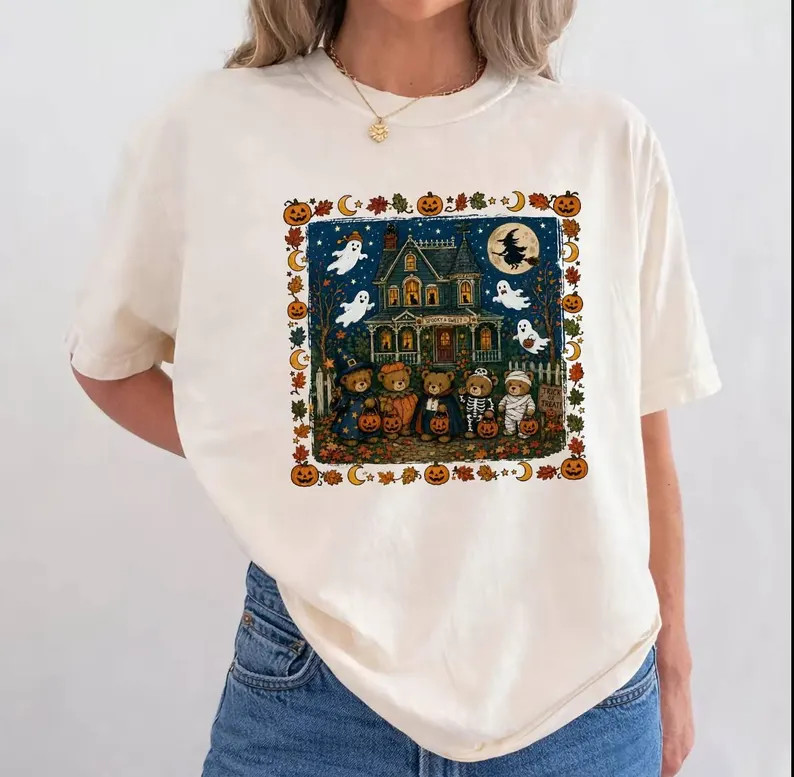 90s Bears Halloween Shirt Trick Or Treat Pumpkin Graphic Tee