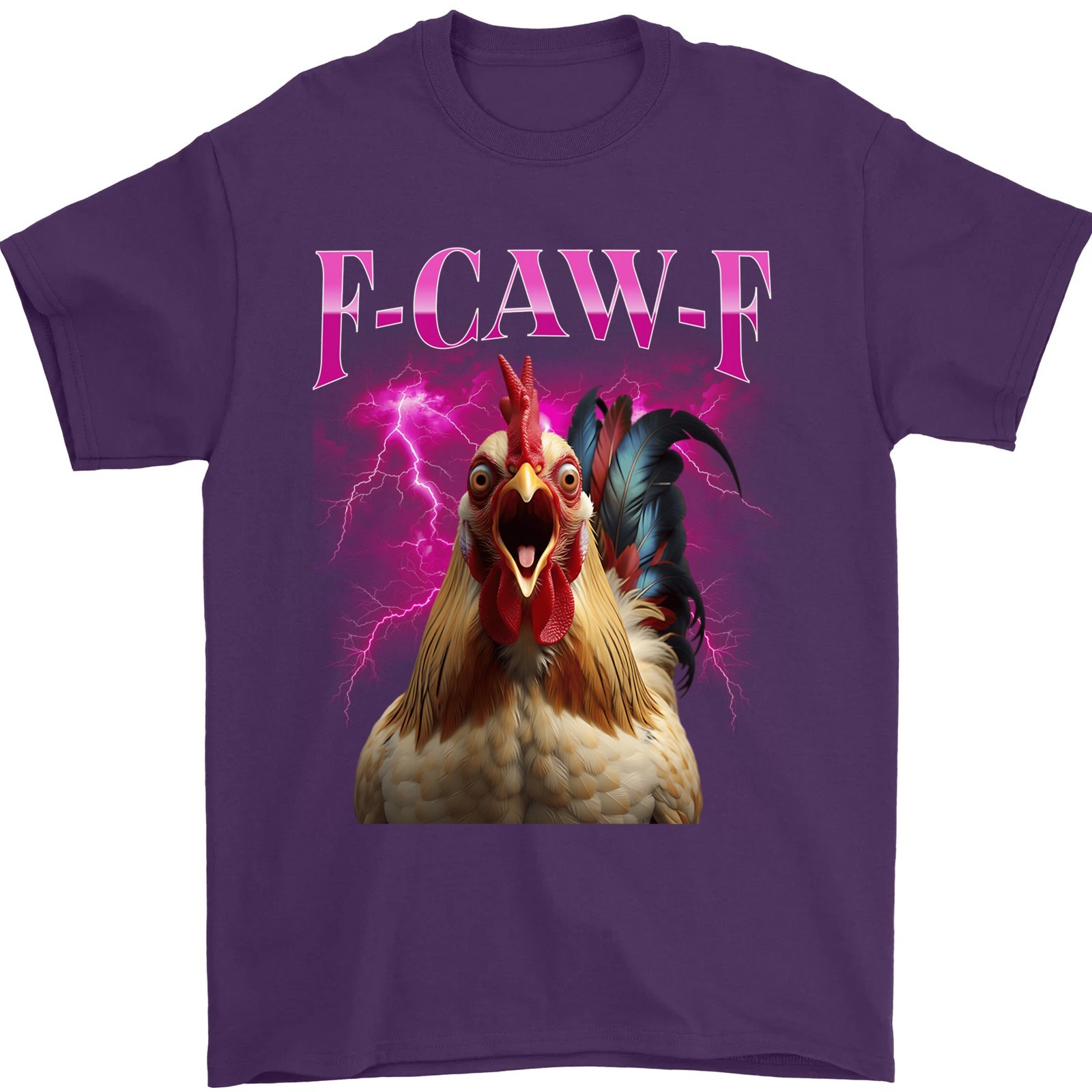 F-Caw-F Black Chicken Funny Bootleg Adult Humor F Caw F T-Shirt