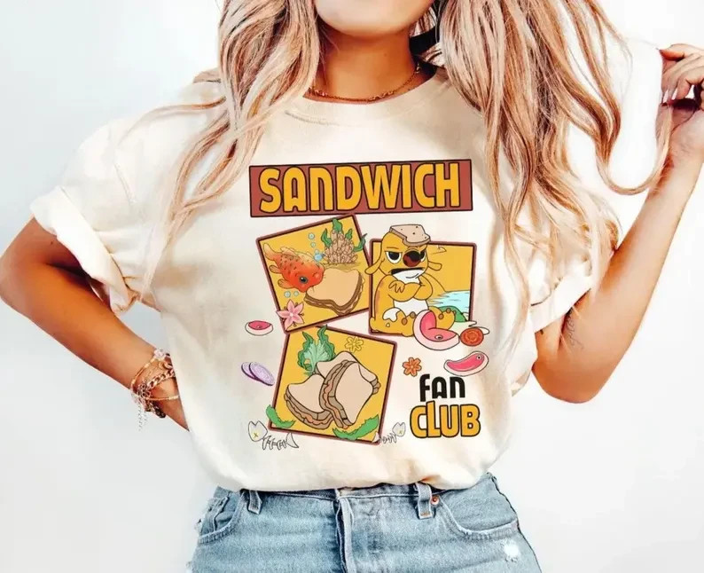 Lilo and Stitch Pudge the Fish and Reuben Sandwich Fan Club T-Shirt