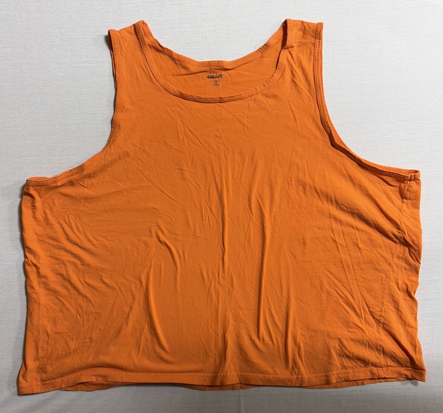 KingSize Men’s Big & Tall Cotton Tank Size 7XL Style 60-2087-9 Orange And Neon