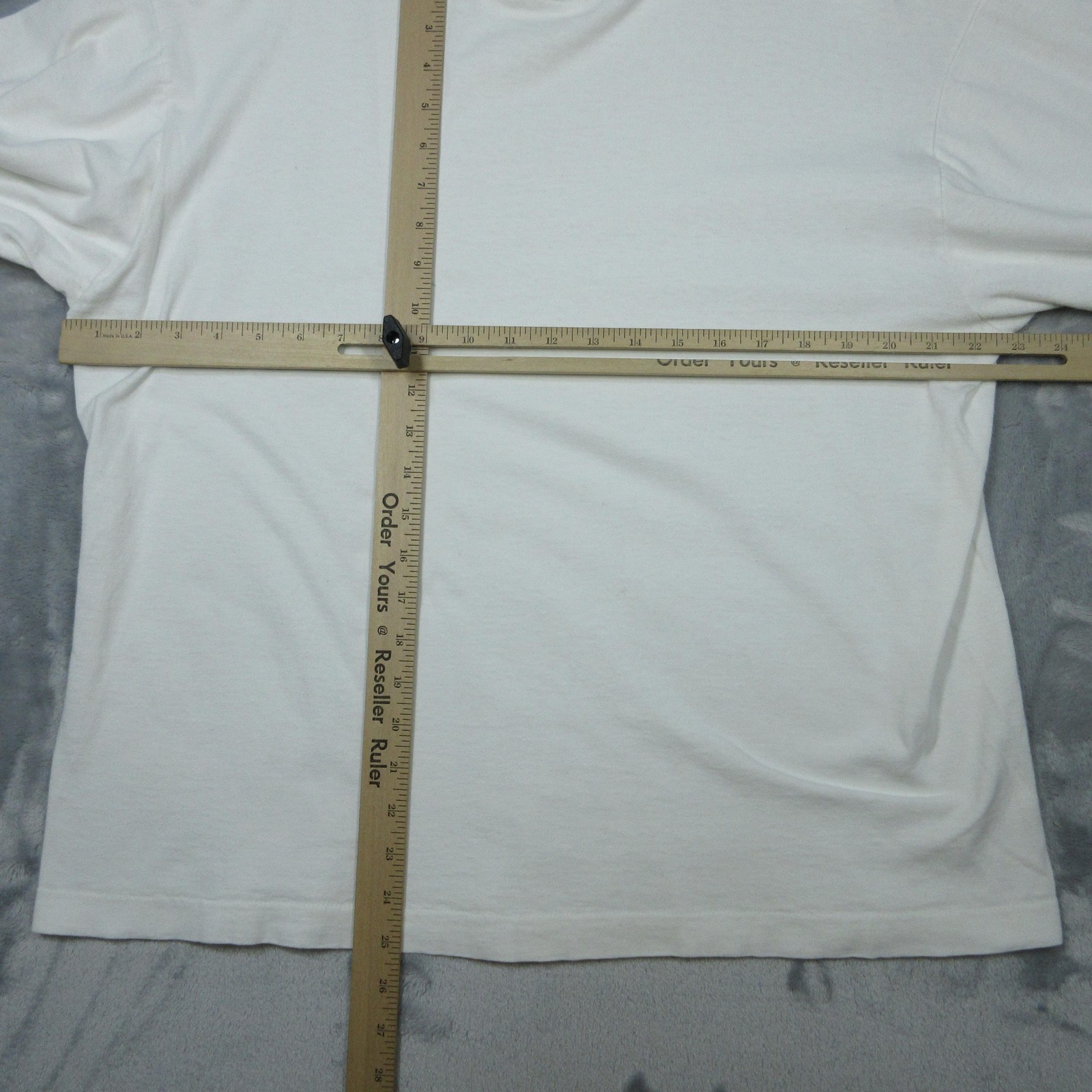 Vintage Fruit of the Loom Shirt Men XL White Mock Neck Long Sleeve USA 90s Thras