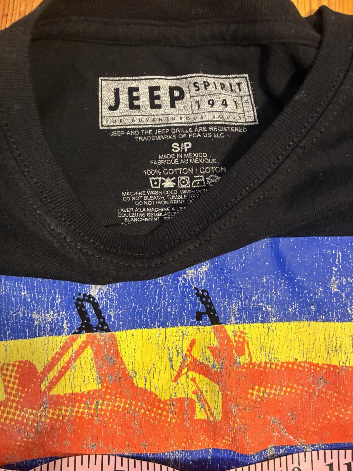 Jeep Spirit 1941 Men’s Small S/P Black T-Shirt Cotton Graphic Tee 32″ Chest
