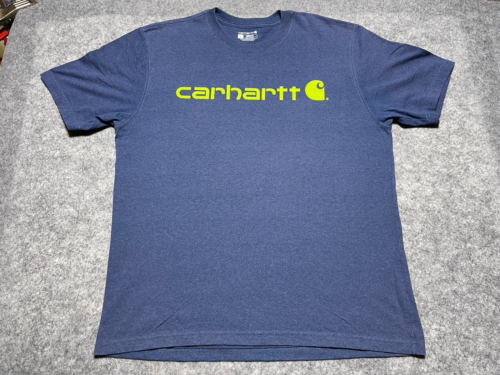 Carhartt Blue Green Type Spellout Work Wear Seattle Pro Team PNW Shirt L Loose
