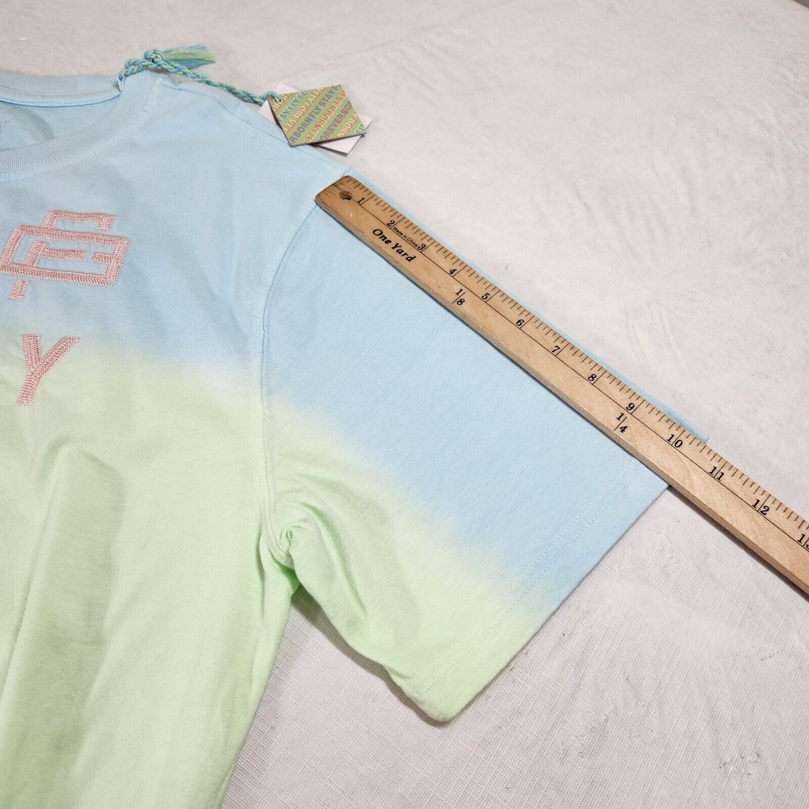 Born Fly Men’s Size XL Embroidery T-Shirt NWT Blue Green Mint Pink (62)