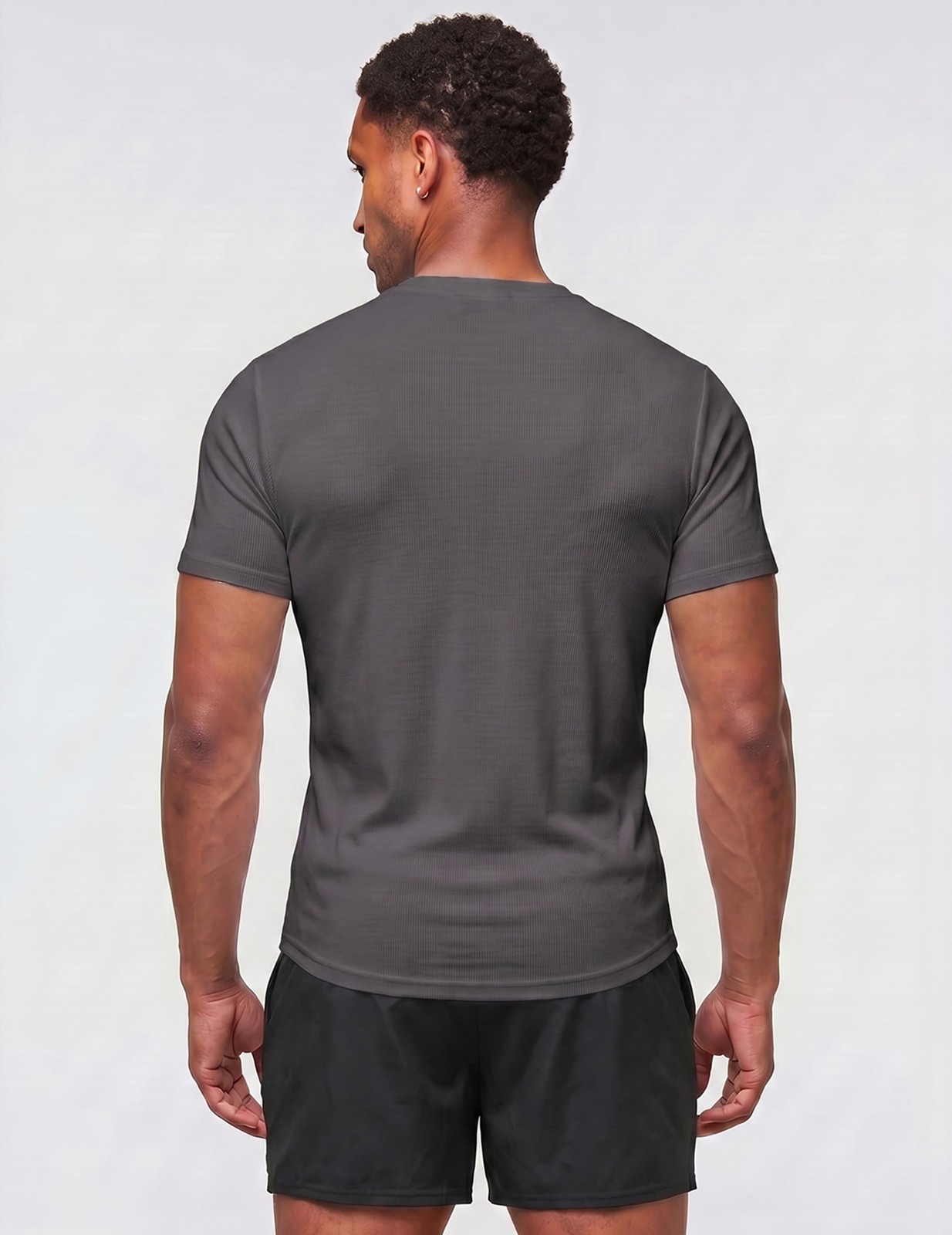 Mens Muscle Slim T Shirts Crewneck Longline Henley Gym Workout Athletic Tee S…