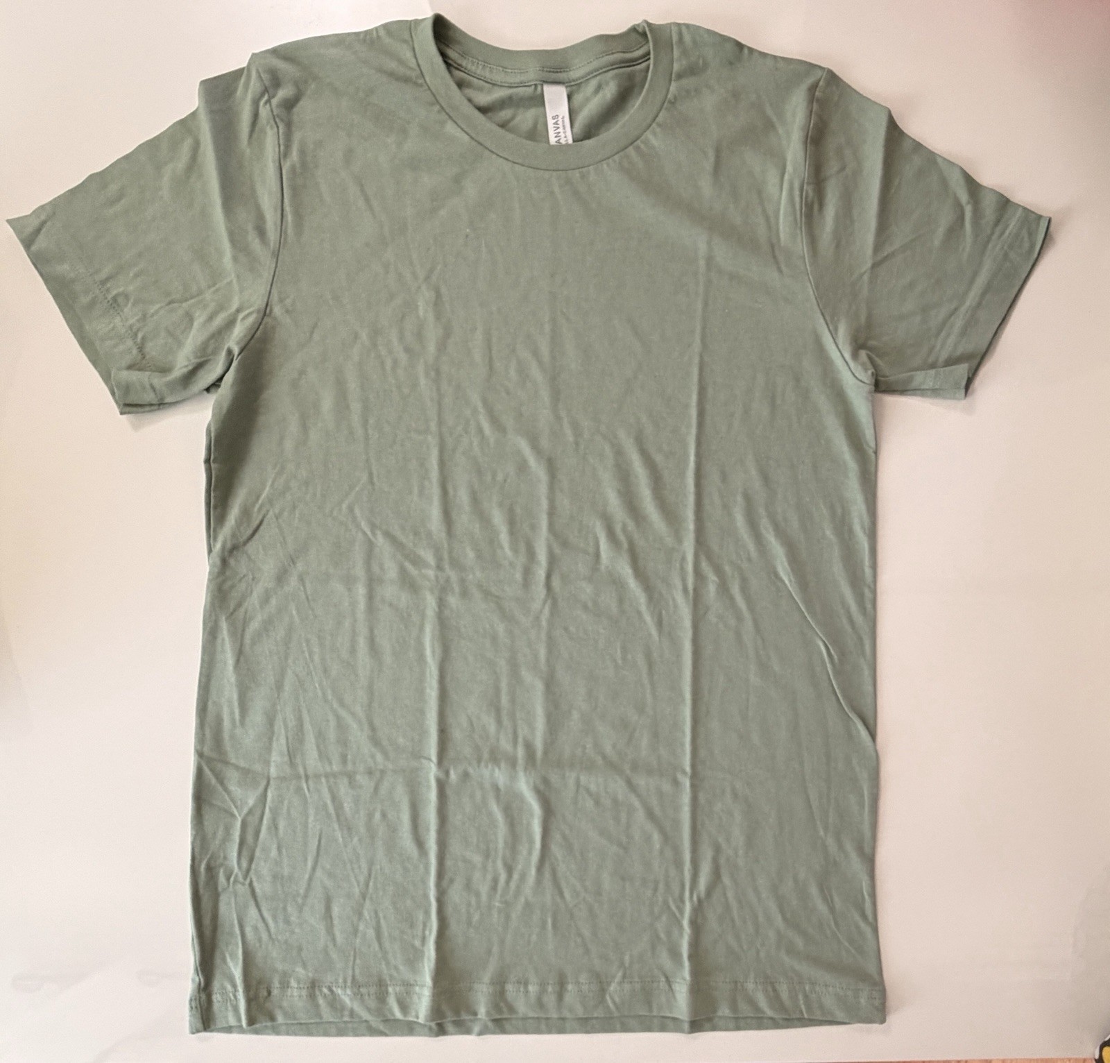 Canvas by BELLA + CANVAS Sage Green Size M Short Sleeve Cotton Crewneck Tee