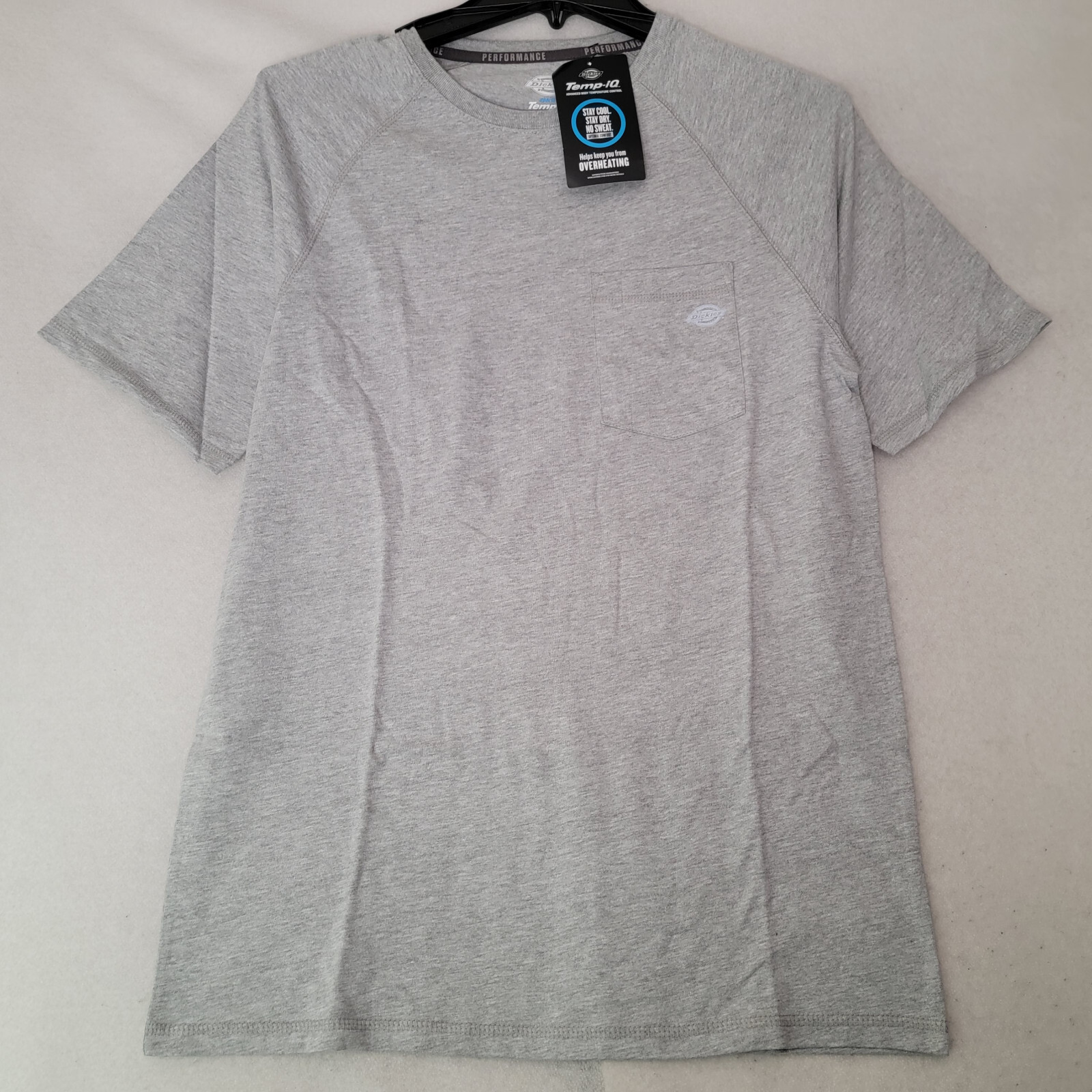 DICKIES FAST DRY Shirt MENS MEDIUM GRAY OUTDOOR WORK WEAR Cooling POCKET TEE NWT