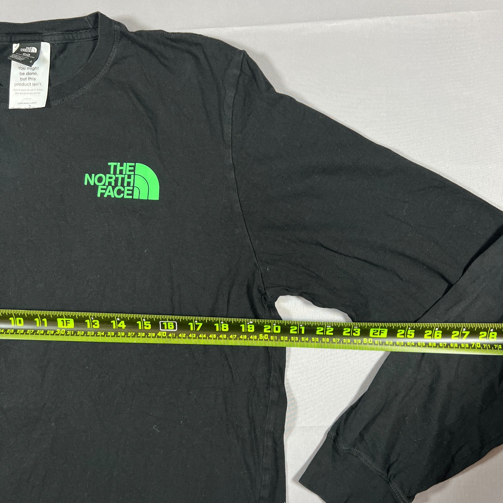The North Face Hit Graphic T Shirt Men Large Black Cotton Long Sleeves Crew Neck