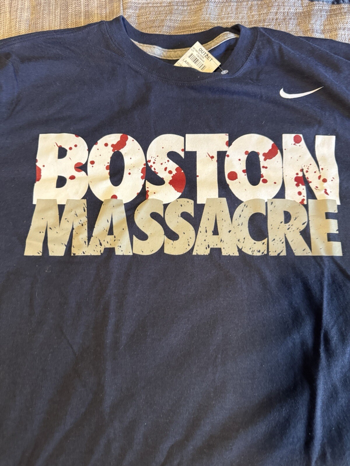 RARE New York Yankees Nike Boston Massacre Shirt BANNED BRAND NEW WITH TAG LG