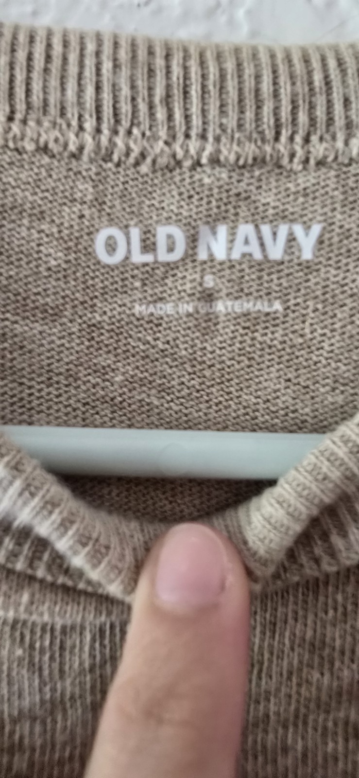 Old Navy Small Beige Solid Cotton Blend Knit Short Sleeve T-Shirt