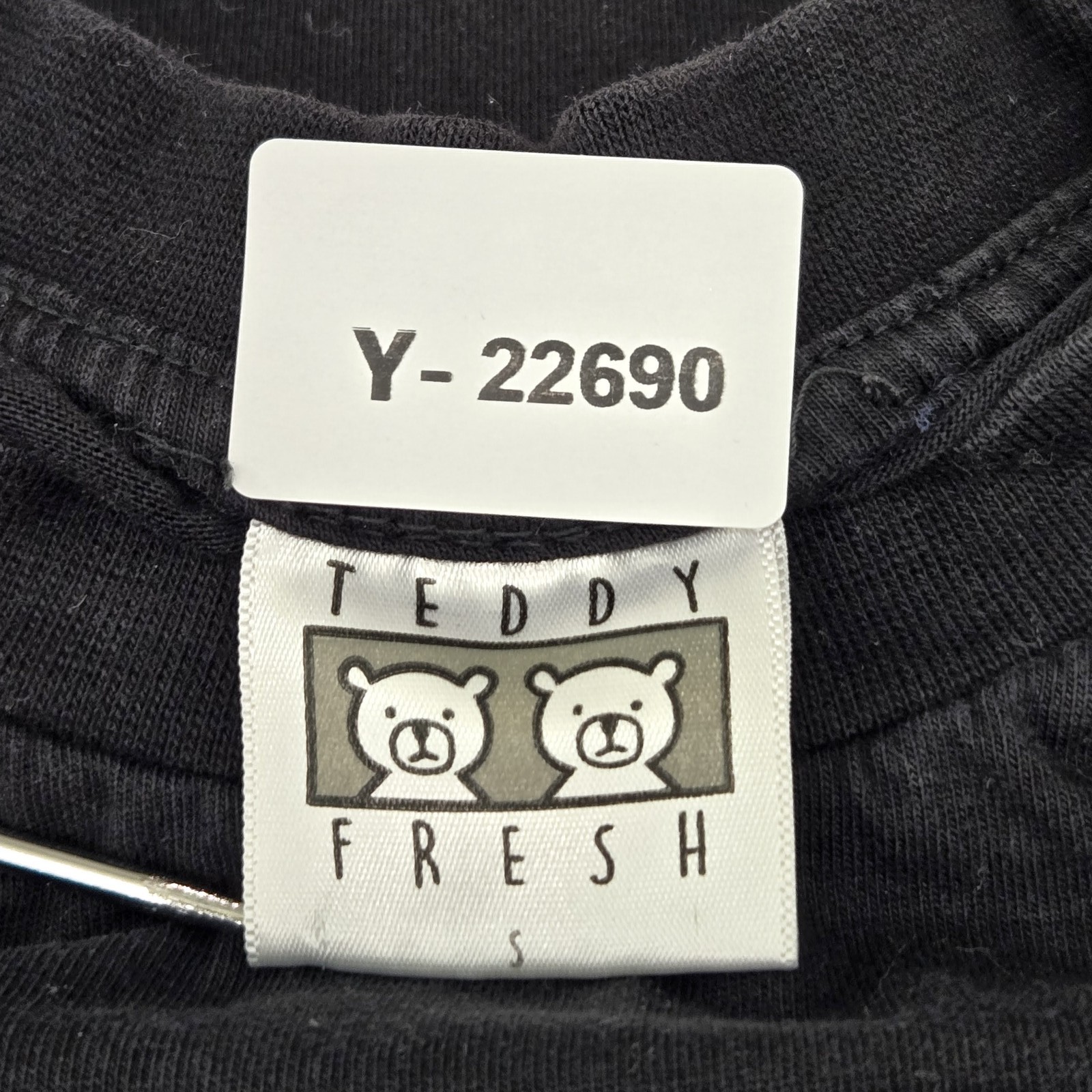 Teddy Fresh Men Shirt S Black Bear Logo Embroidered Short Sleeve