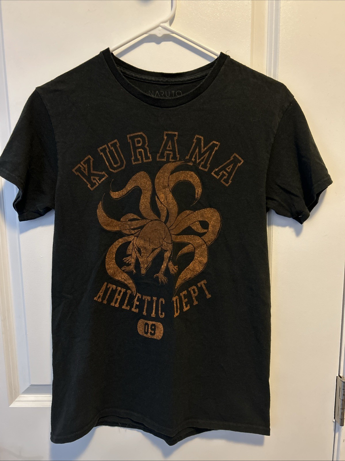 Naruto Shippuden Men’s Short Sleeve Kurama Athletic Dept 09 Black Size Small