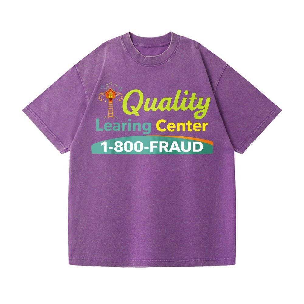 Quality Learning Center 1-800-FRAUD Washed Oversized T-Shirt Funny Meme Tee