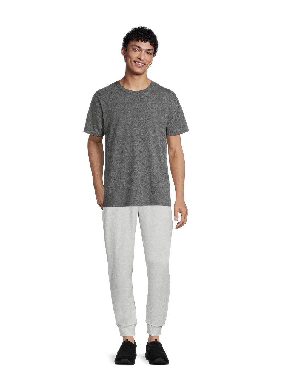ATHLETIC WORKS Men’s Size 2XL Tri-Blend Short Sleeve Tee • Charcoal Grey Heather