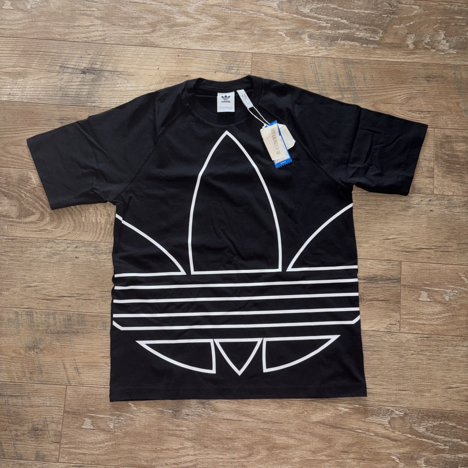 Adidas Originals Men’s Big Trefoil Outline T-Shirt Black White NWT, Size M