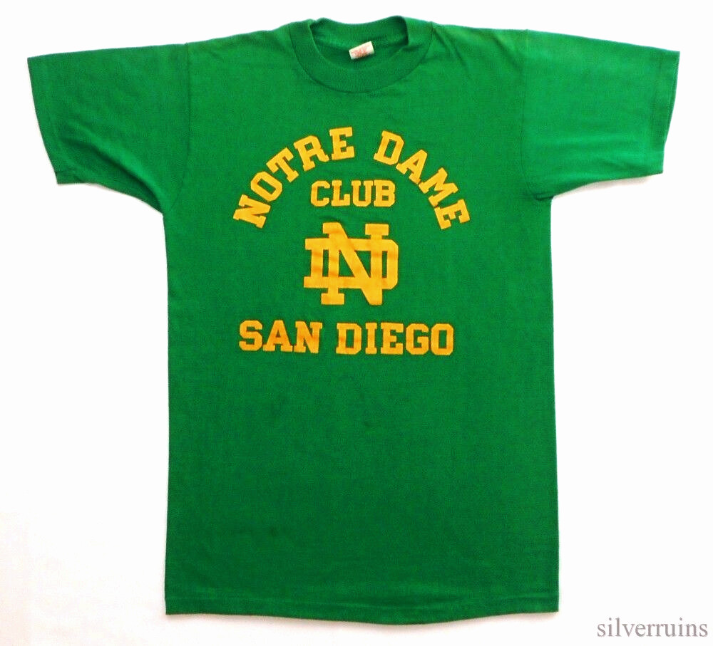 Notre Dame Club San Diego 1980’s Vintage T Shirt Collegiate Pacific All Cotton
