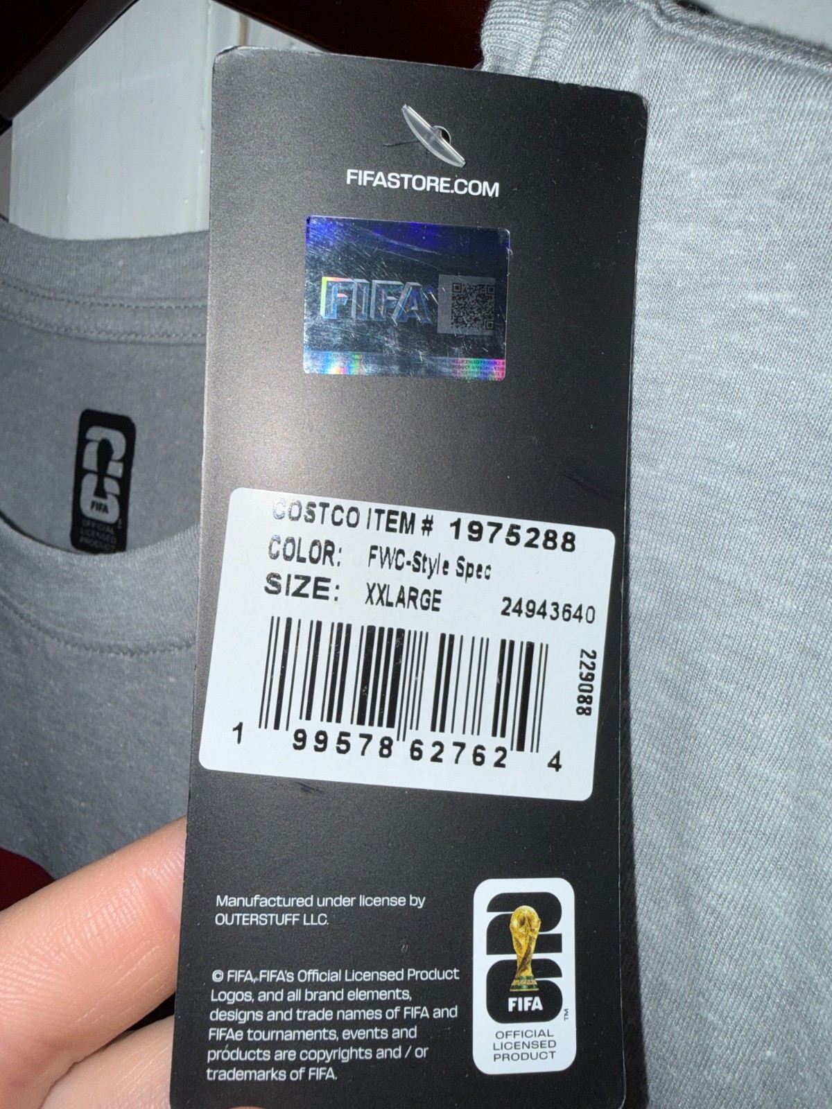 FIFA Official Licensed World Cup T Shirt XXL Gray BRAND NEW WITH TAGS!!!!!