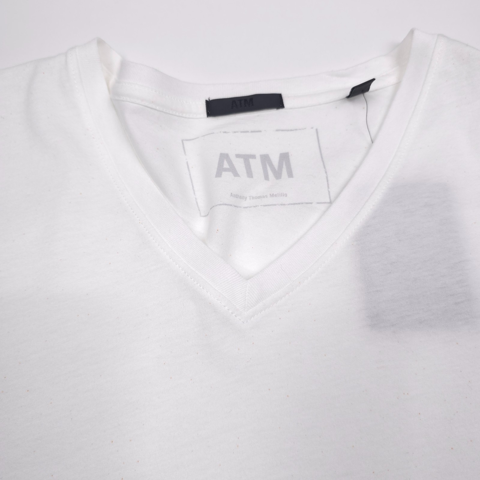 ATM Classic Jersey V-Neck T-Shirt Mens Size XL Solid White Tee AM4061-GAB