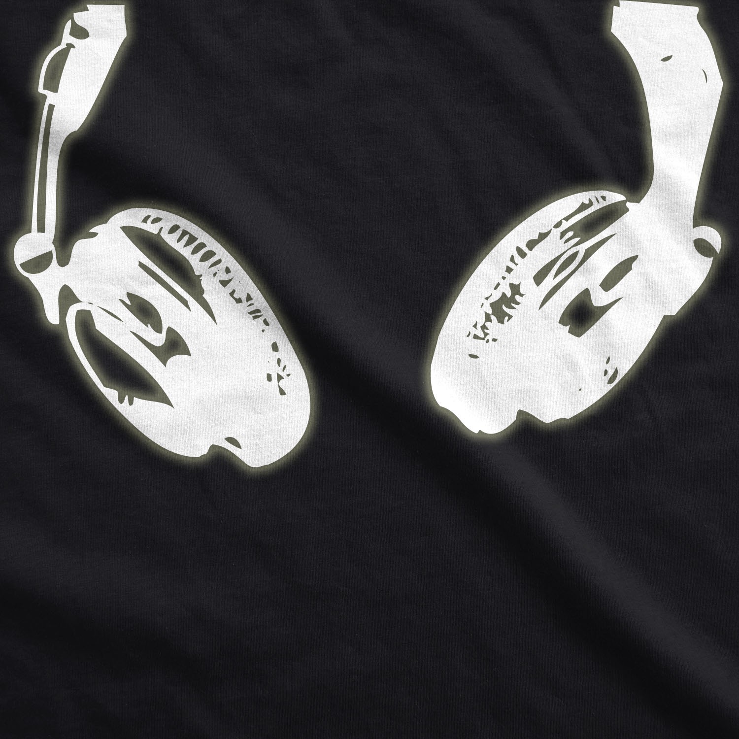 Mens Glow In the Dark Headphones T shirt Cool Music Lover DJ Funny Graphic Tee