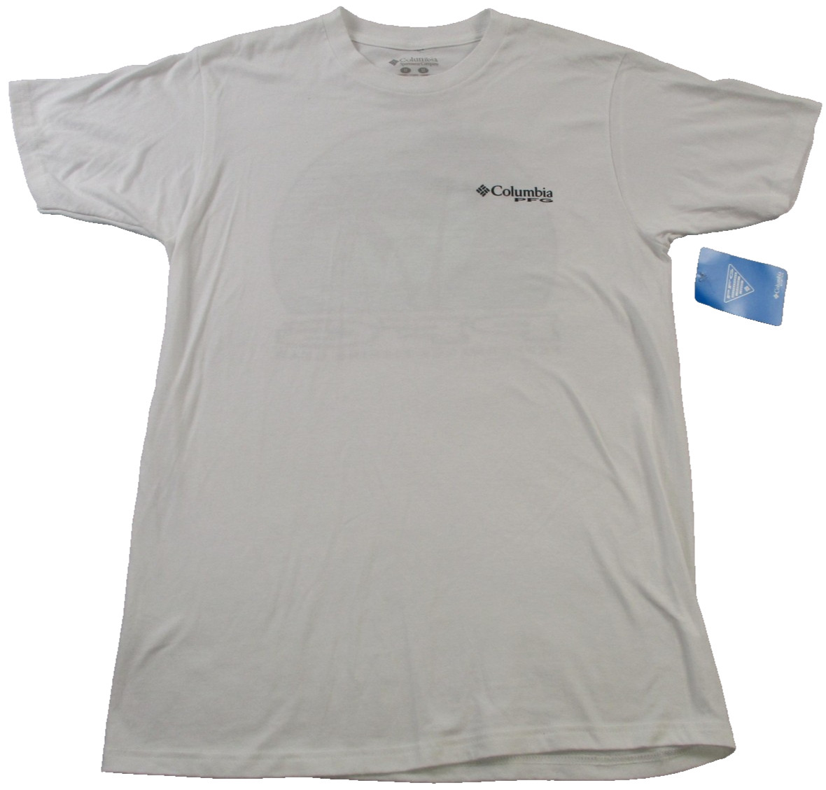 Columbia PFG Shirt Mens Medium White Palm Tree Fishing Graphic Back Print Tee