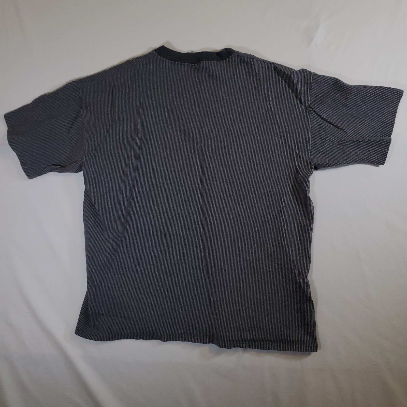 Cal Cru Gray Ribbed Polycotton Made in USA VTG 80s 90s XL TShirt T-Shirt Top