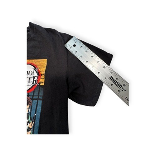 Demon Slayer Black Crew Neck Short Sleeve Cotton Men All Seasons T-Shirt Medium