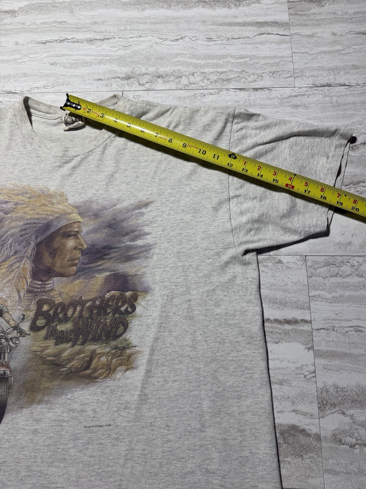 VTG CMJ Mens XL Brothers In The Wind Motorcycle Biker Indian Graphic Shirt 90s