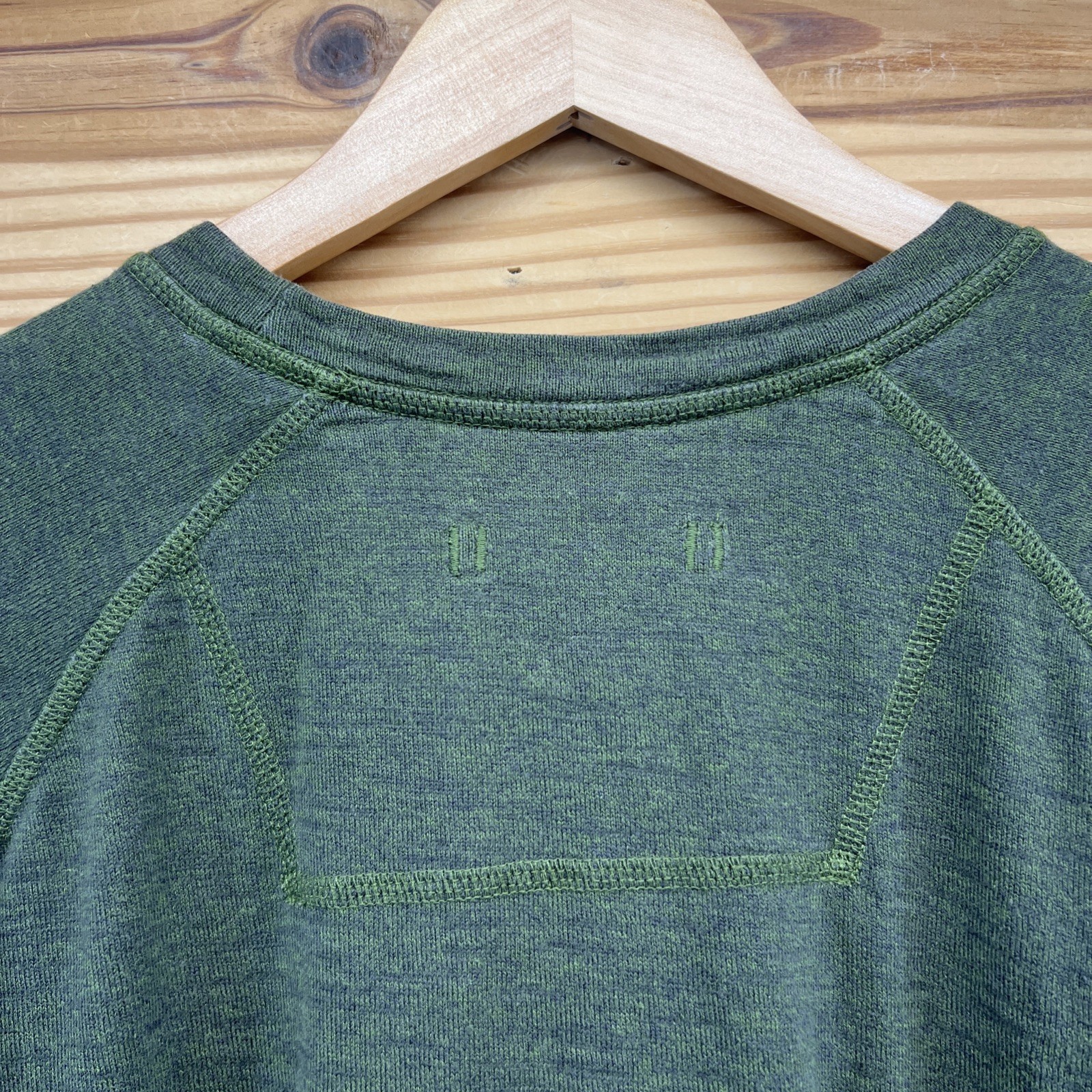 The North Face Shirt Mens Large Green Pullover Cotton Blend Thick Cotton B170
