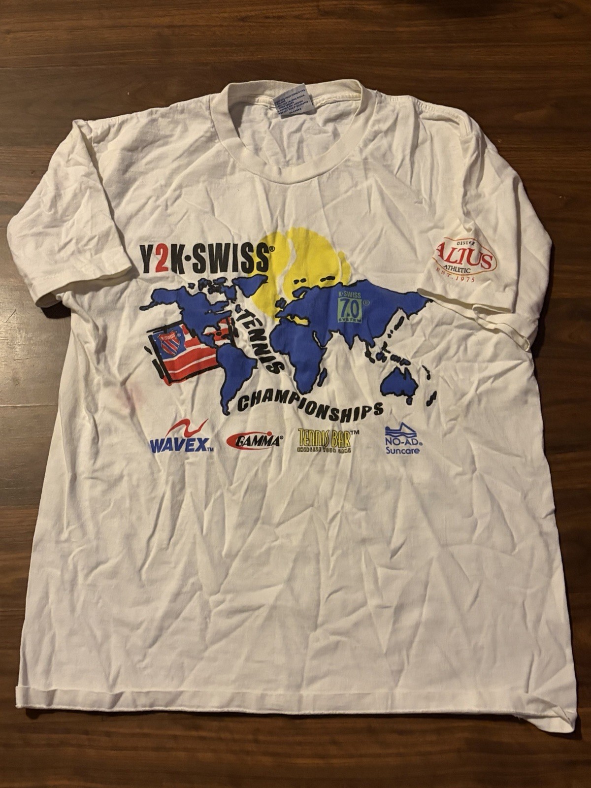 Y2K K Swiss Tennis 7.0 System T-Shirt Men’s L Scotts Parent-Child Classic