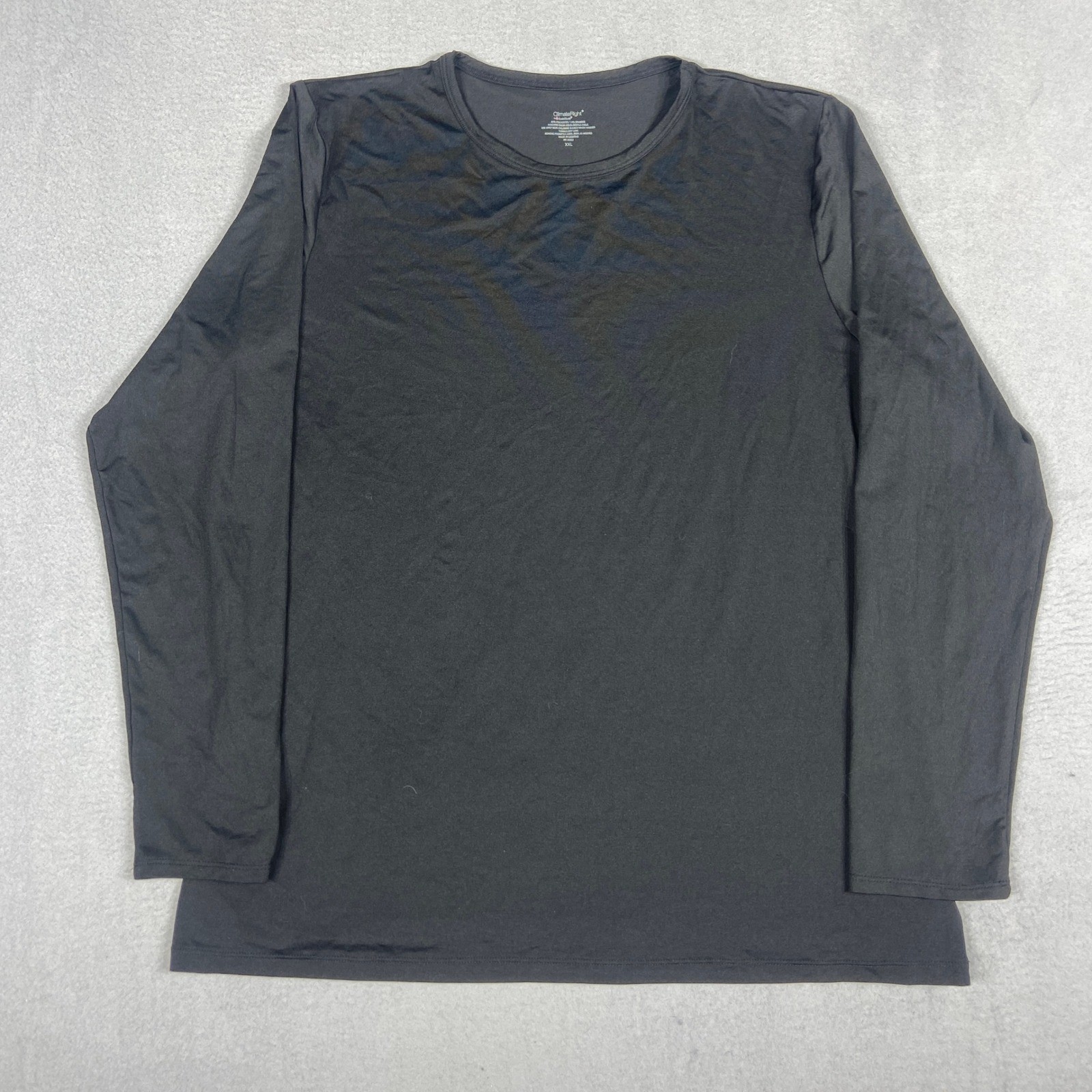 Climate Right Mens XXL Cuddl Duds Black Long Sleeve Base Layer Crew Neck Shirt