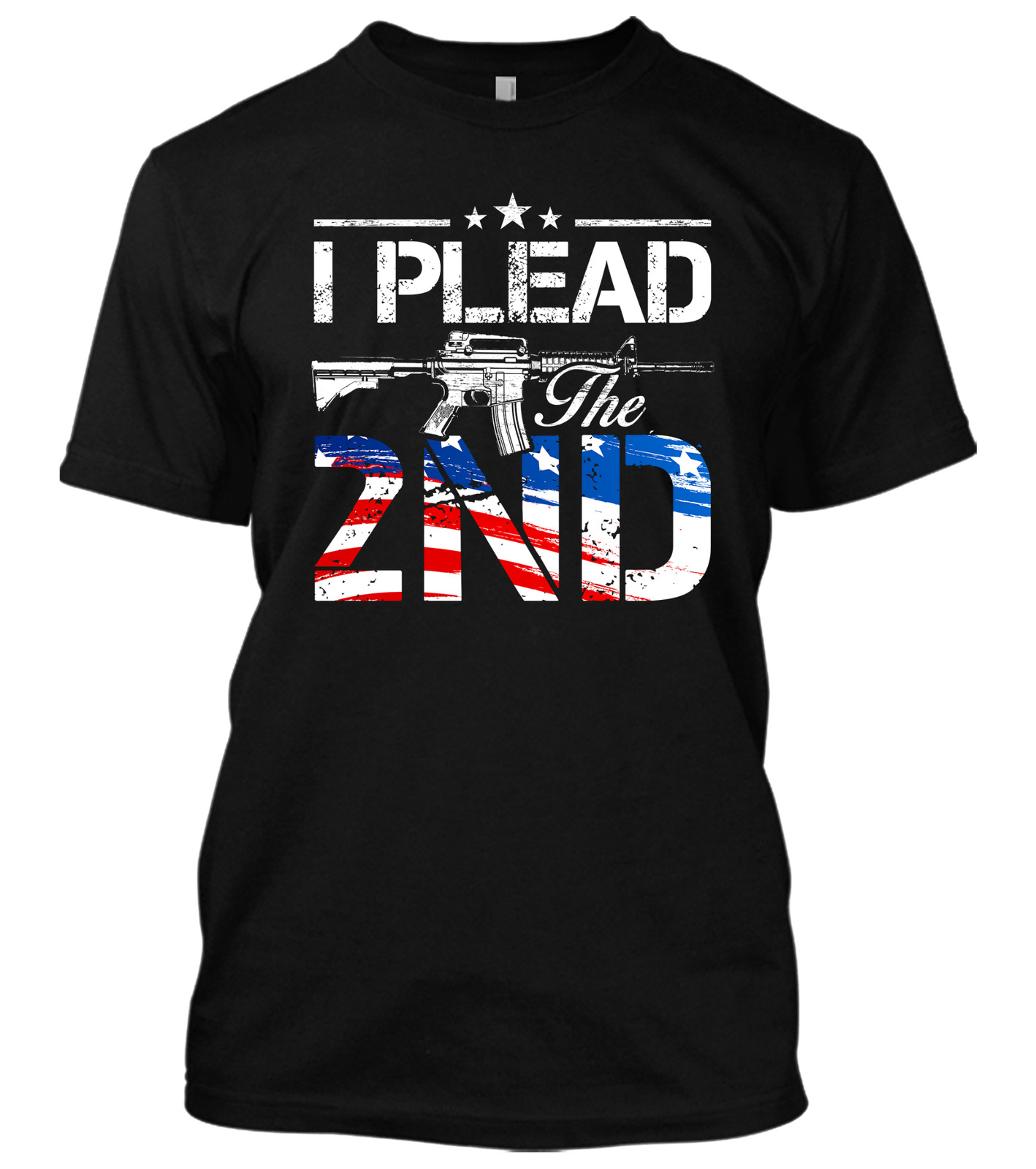American Flag I Plead The 2nd Amendment Gun Rights AR-15 M16 New Men’s Shirt Tee