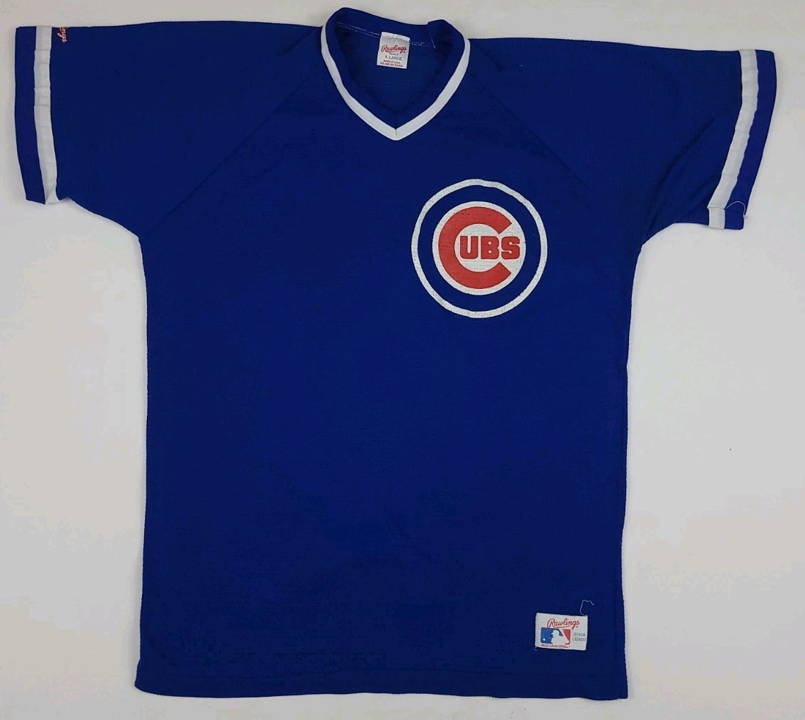 Vintage Chicago Cubs Rawlings Mesh Jersey T Shirt 80s 90s USA Made Mlb FLAW READ