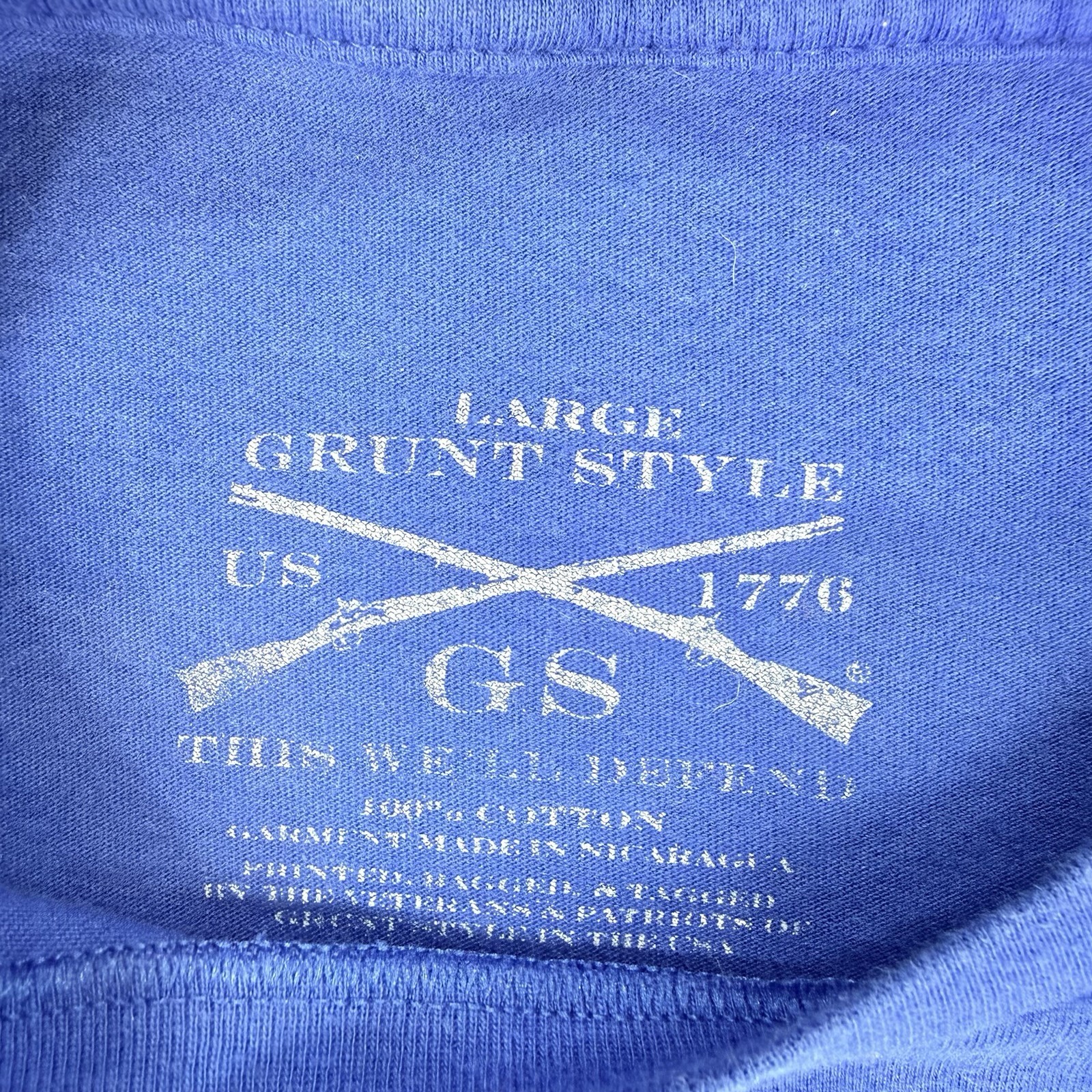 Grunt Style Bullet Flag Graphic T Shirt Men’s Large Blue Patriotic USA Tee