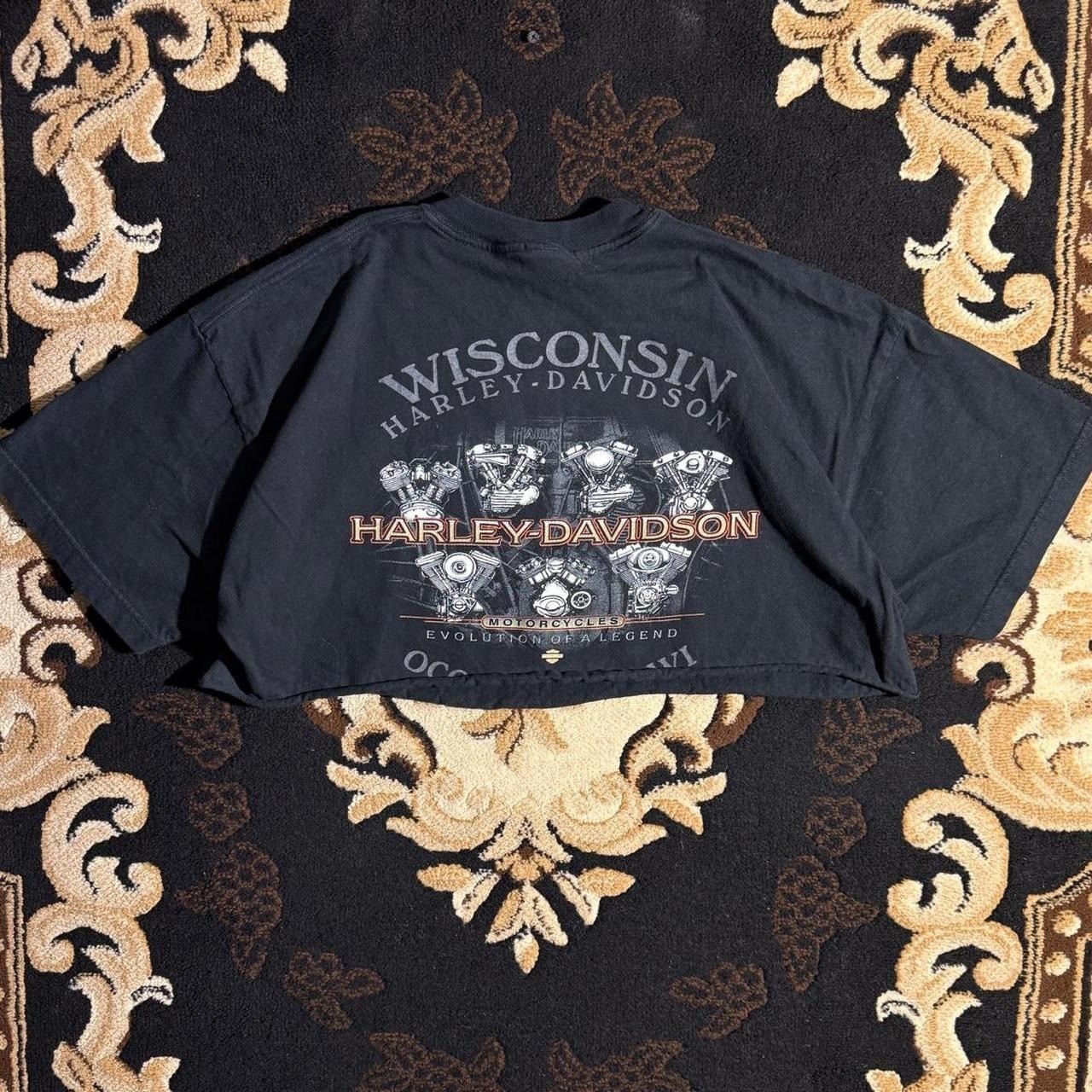 Y2K Cropped Harley Davidson tshirt