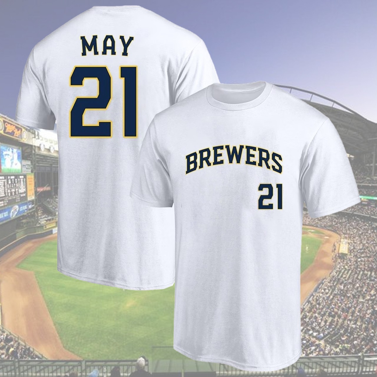 NEW! Welcome Dustin #21 To MilwaukeeBaseball Team Player Name & Number For Fans