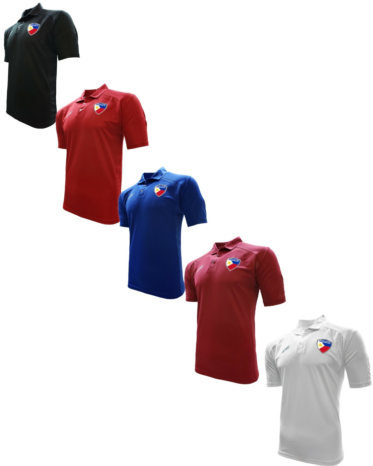 Philippines Polo Shirt For Men Color Black/White/Red/Blue/Burgundy