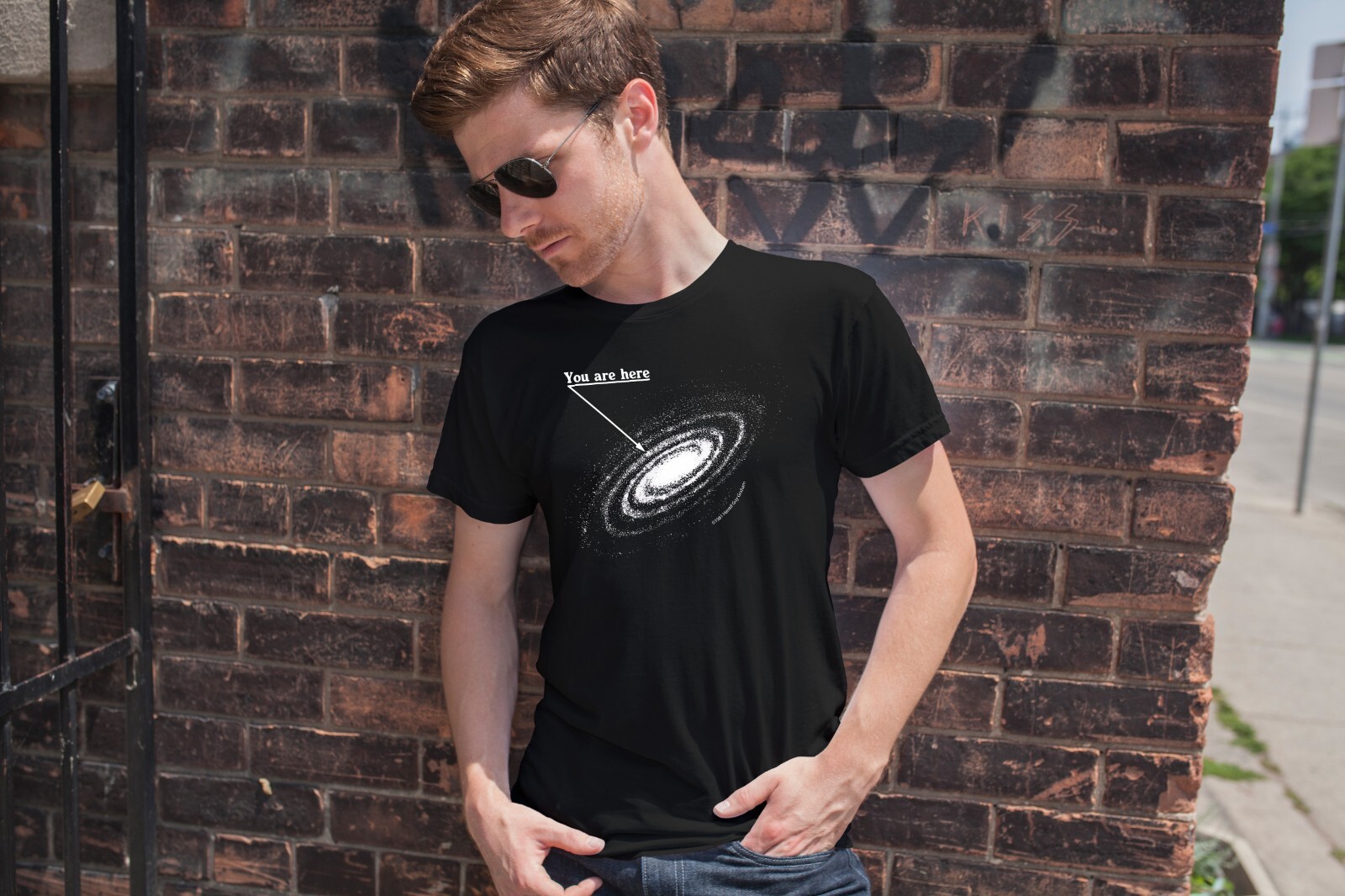 You are here: Milky Way galaxy map — Short-Sleeve Unisex T-Shirt, space t-shirt