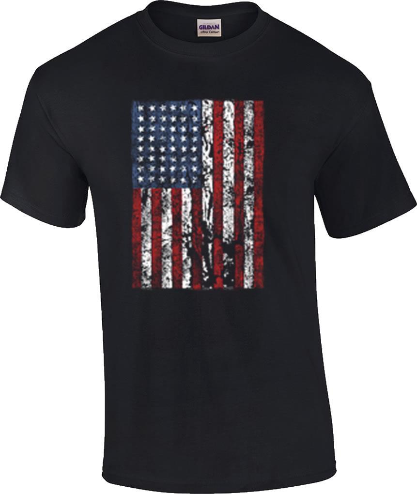 TALL Distressed American Flag Patriotic US Flag T-Shirt
