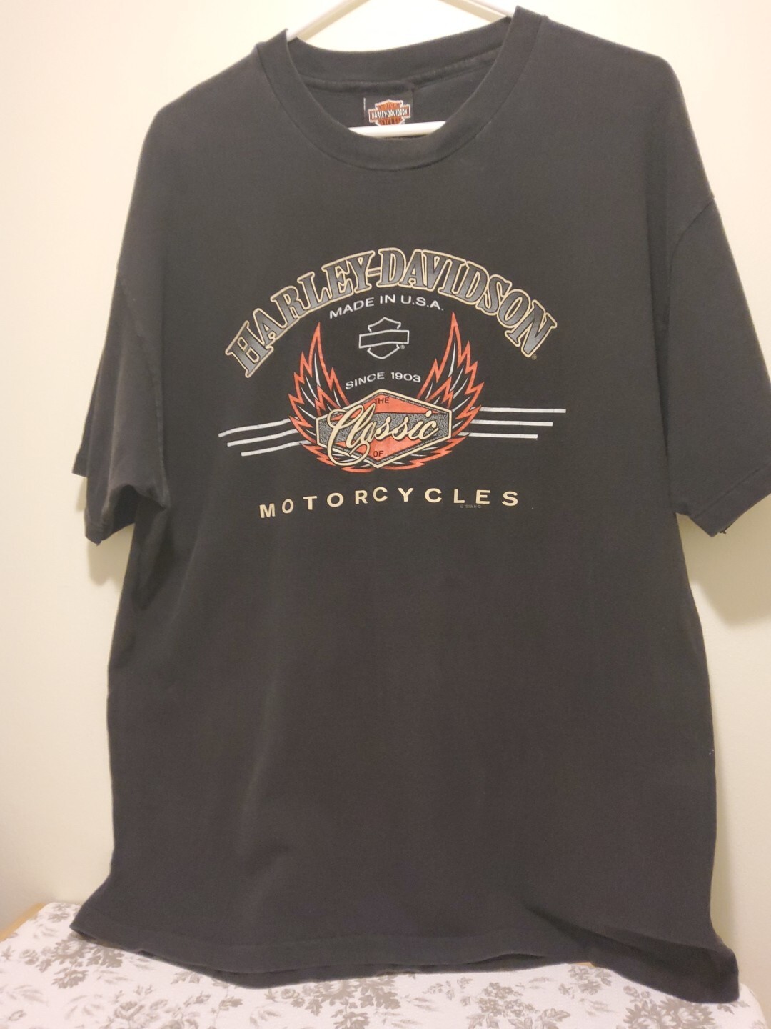Vintage 1995 Harley Davidson Motor Shop St Maarten N-A Shirt Sz XL Hanes Beefy-T