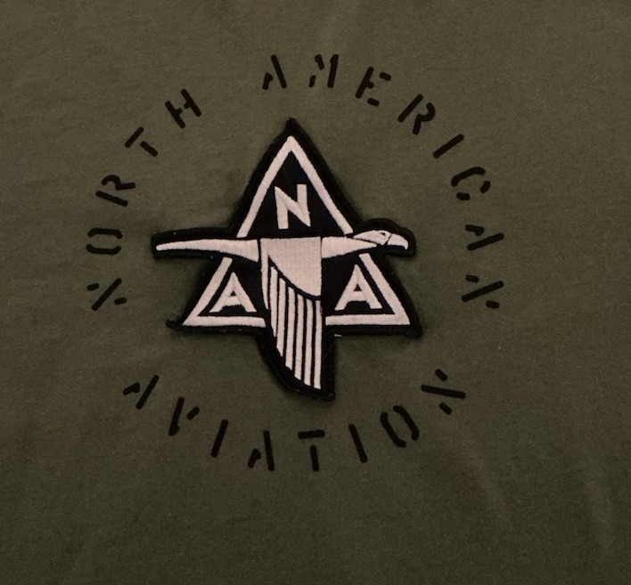 North American Aviation T-shirt Mens Green Short Sleeve Cotton Size XL
