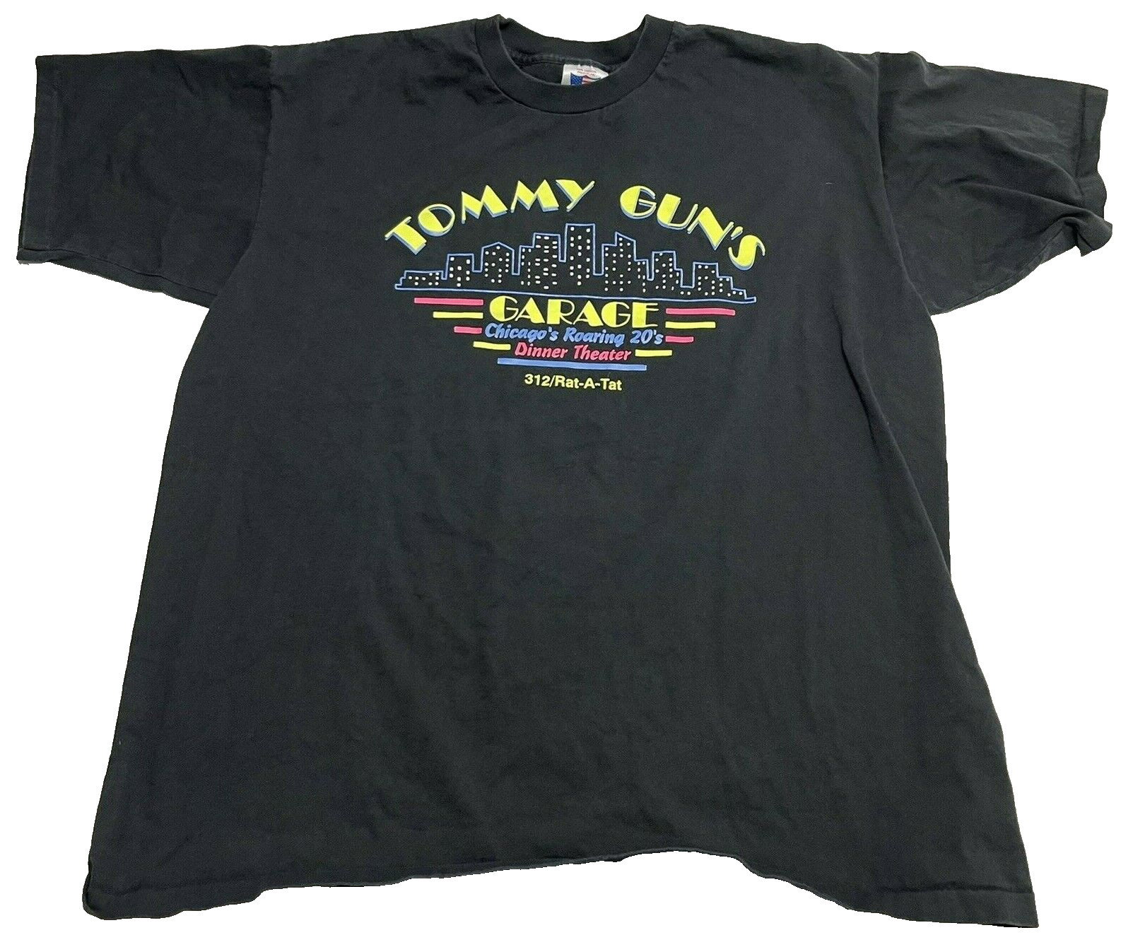 Vintage Tommy Guns Garage 20’s Dinner Theater Las Vegas Black T Shirt Mens XL