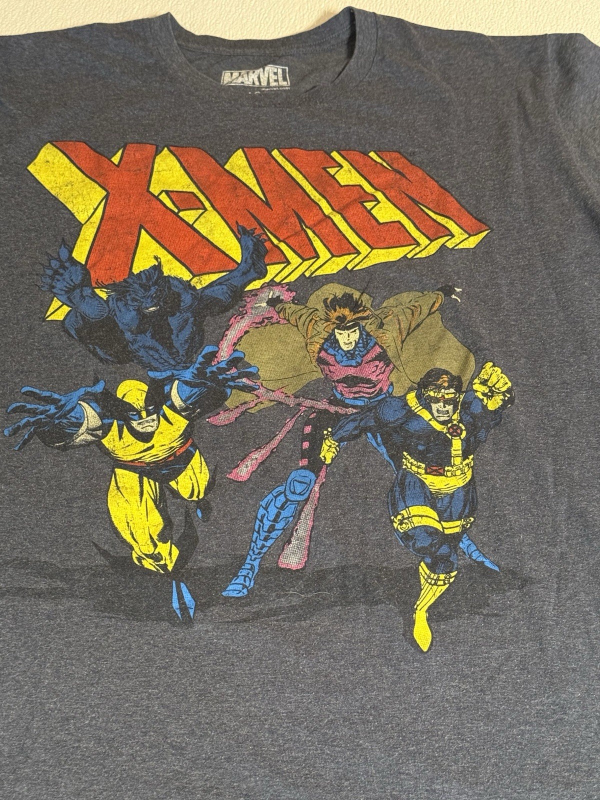 Marvel X-Men Beast Gambit Wolverine Cyclops Comic Book Mutant Retro Size L Large