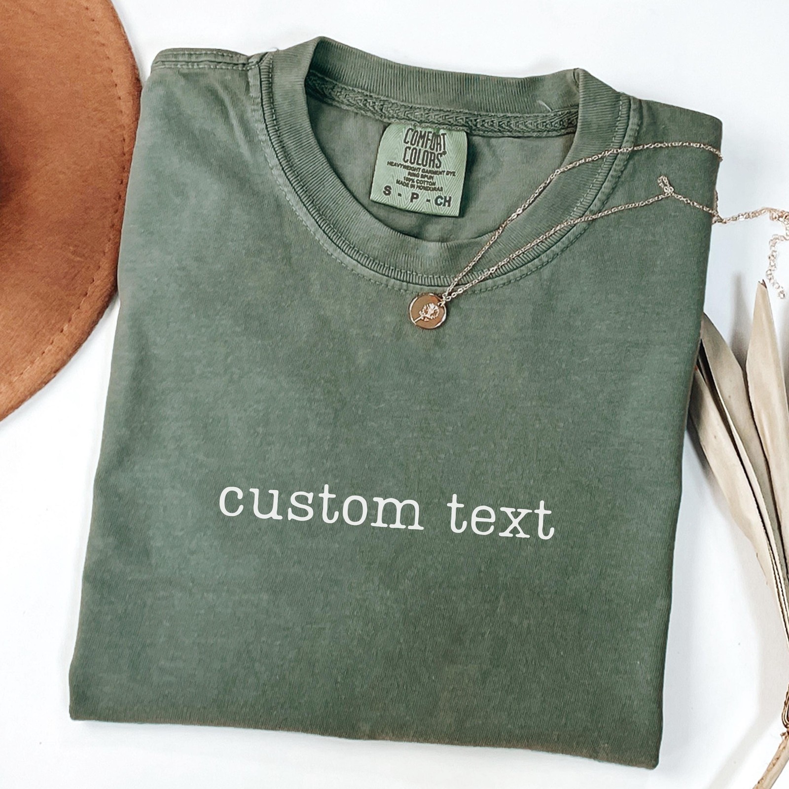 Comfort Colors Custom Text Shirt Personalized Minimalist Tshirt Custom Name