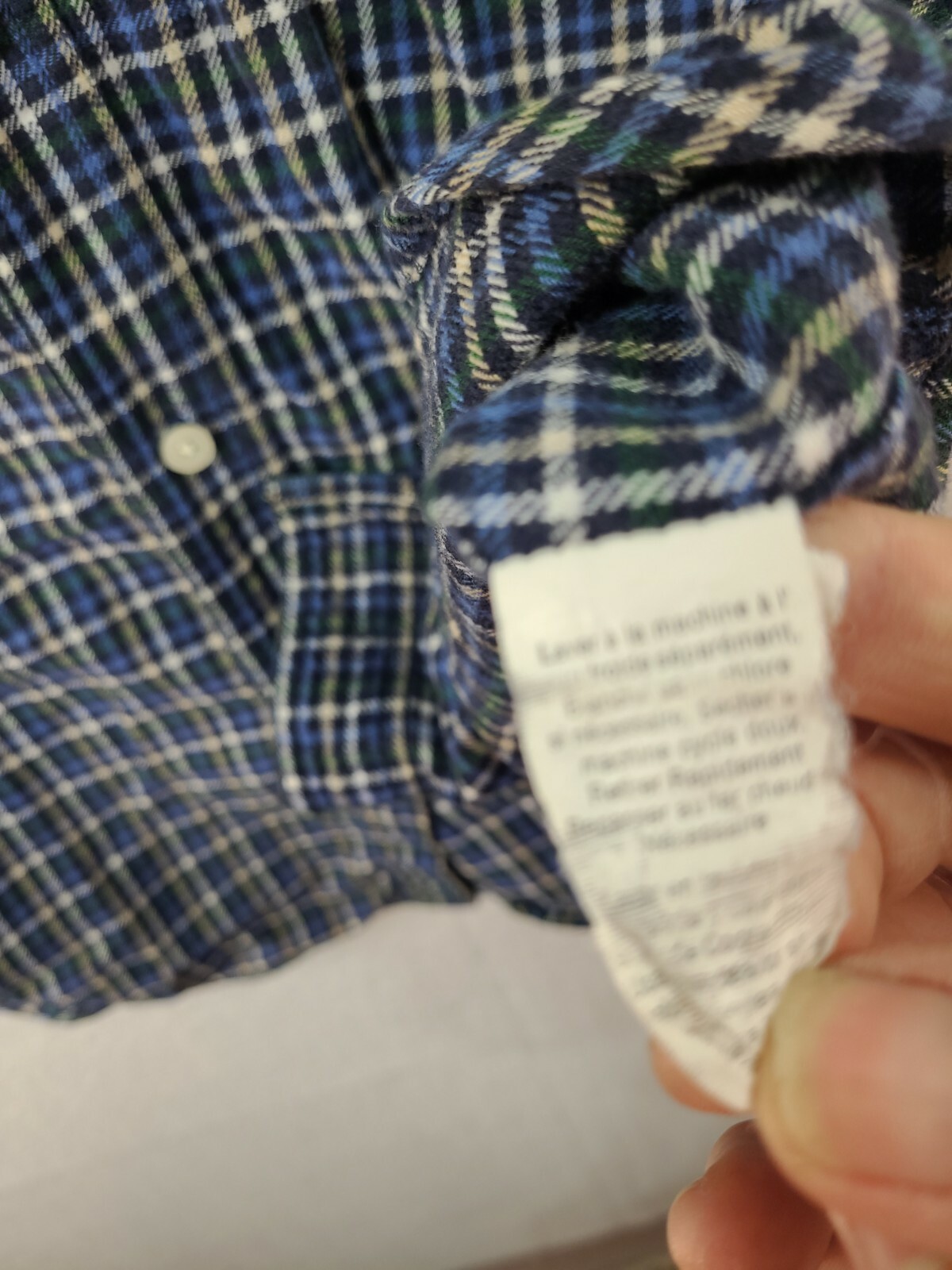 Chaps Mens Large Blue Plaid Long Sleeve Button Up Flannel Shirt
