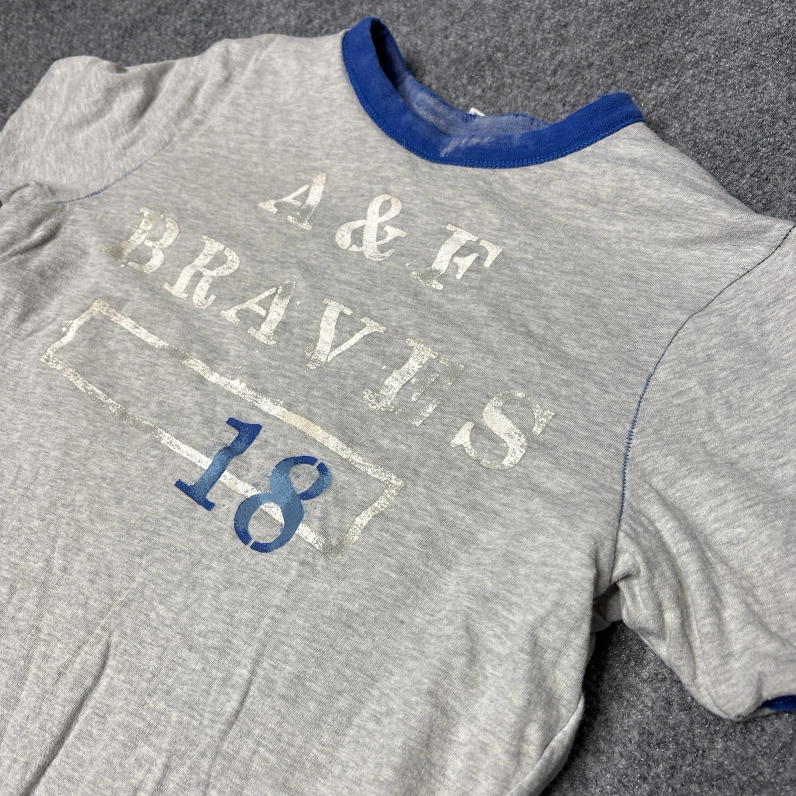 Vintage Abercrombie & Fitch Double Face Reversible Tee A & F Braves Native Small