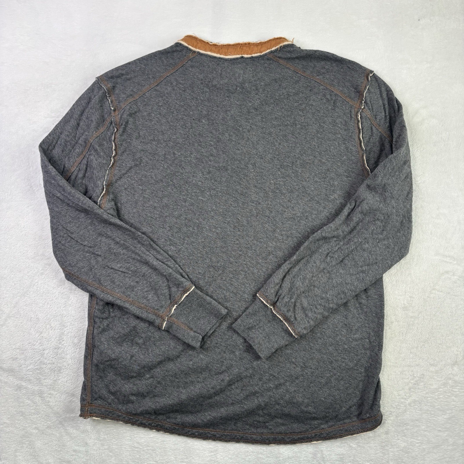 Carbon 2 Cobalt Henley Grey Long Sleeve Shirt Men’s Large